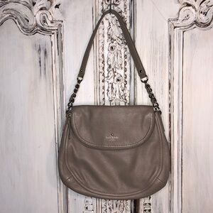 Kate Spade Taupe Pebble Leather Gold Tone Hardware Shoulder Bag